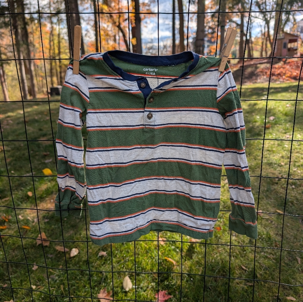 Carter's Multicolor Striped Long Sleeve Tee ✨ $4 Bundle Add-on!✨